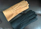 100% Wool Lining Warmest Sheepskin Gloves Pure Handmade With Brown And Black supplier