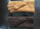 100% Wool Lining Warmest Sheepskin Gloves Pure Handmade With Brown And Black supplier