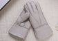 Double Face Winter Sheepskin Leather Gloves With Lambswool Lining / Natural Dyed Color supplier