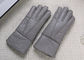 Real Fur Lined Grey Warmest Sheepskin Gloves Smooth Surface With Finger supplier