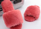 Real Open Toe Sheep Wool Slippers Rubber Sole Sheepskin Fur For Winter Indoor Shoes supplier