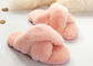 Women Indoor Shearling Sheep Wool Slippers Open Toe With Thick Wool Fluffy Fur supplier