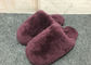 Indoor Fluffy Sheep Wool Slippers Handmade With Rubber Sole / Real Lambskin Fur supplier