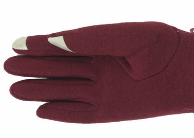 Wine Red Fleece Touchscreen Winter Gloves With Super Soft Lining Keeping Warm supplier