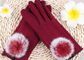 Warmest Sheepskin Gloves Velvet Fleece Gloves Red Color Rex Rabbit Fur Touch Screen supplier