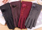 Wine Red Fleece Touchscreen Winter Gloves With Super Soft Lining Keeping Warm supplier