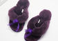 Household Soft Wool Fluffy Flip Flops , Lambs Wool Lined Slippers With 10mm Flat EVA supplier