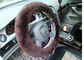 Autumn / Winter Beige Sheepskin Steering Wheel Cover With Australia Wool supplier