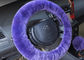 Real Soft Purple Fur Steering Wheel Cover Comfortable Anti Slip For Hand Sweat supplier