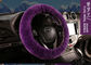 Purple Fur Automotive Steering Wheel Covers , Short Wool Steering Wheel Cover  supplier