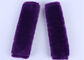Purple Natural Sheepskin Seat Belt Cover Non Patchwork 15X30CM / Customized Size supplier