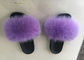 Dyed Color Ladies Fluffy Slippers For Summer , Spring Cute Womens Slippers  supplier