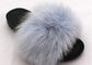 Long Hair Fluffy Fox House Slippers Rubber Sole Soft Comfortable For Women supplier