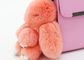 Handmade 13cm Fluffy Rabbit Bag Charm , Plush Bunny Handbag Charms Keyrings  supplier