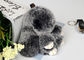 Handmade Fluffy Cute Rabbit Fur Keychain Black Color / White Tips supplier
