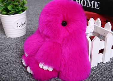 Pink Rabbit Fur Keychain supplier