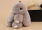 Portable Cute Pendant Rabbit Fur Keychain For Car / Bag Accessories supplier
