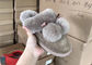 Light Pink Soft Sole Sheep Wool Slippers for Bedroom , Womens House Slippers supplier