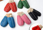 Hand Washing Warmest Sheepskin Gloves / Crocheted Little Kids Fleece Mittens supplier