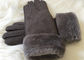 Shearling Sheepskin Gloves Hand Sewing Women Ladies Lamb Fur Winter Gloves supplier