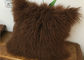 Customized Color / Size Mongolian Sheepskin Decorative Throw Pillow 10-15cm Wool supplier