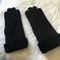 Ladies Black Shearling Lambskin winter Gloves double face sheepskin leather glove supplier