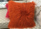Long wool Pillow 18&quot; x 18&quot; Tibetan Lamb Fur Pillow Single Sided Fur Frosted Black supplier
