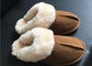 Tan Suede Sheepskin Slippers Winter Women Chestnut Classic Sheepskin Slippers supplier
